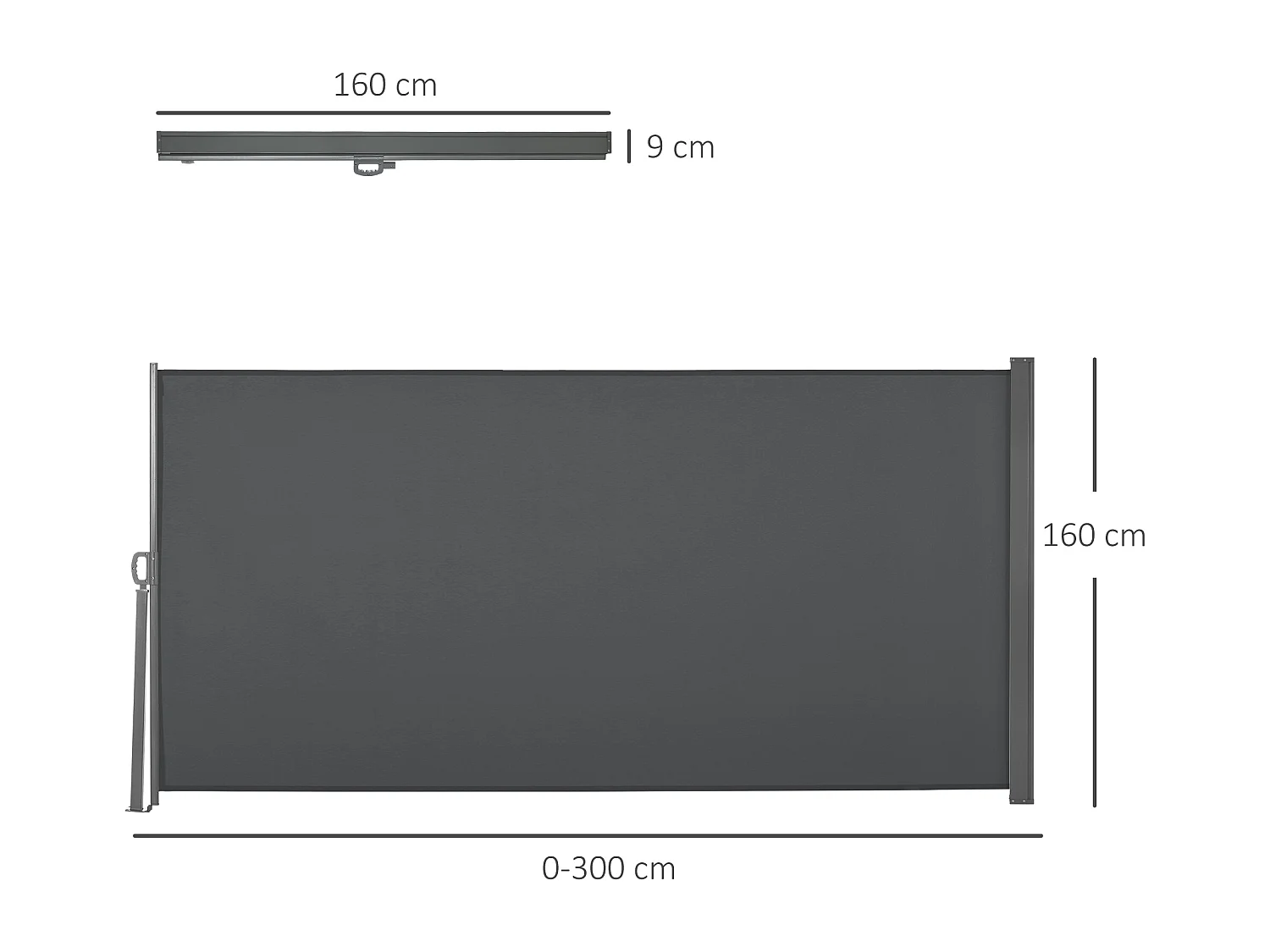 Frangivista da giardino estensibile fino 3m e avvolgibile grigio