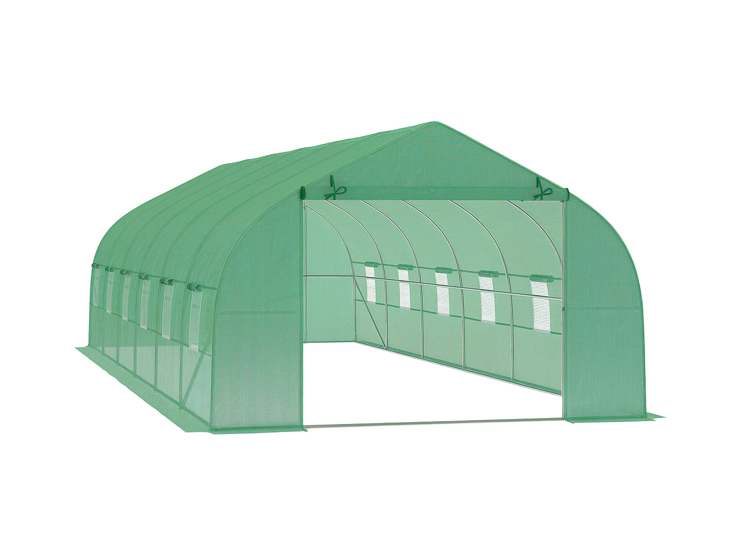 Serra per orto a tunnel 8x3x2m in pe con porta e finestre