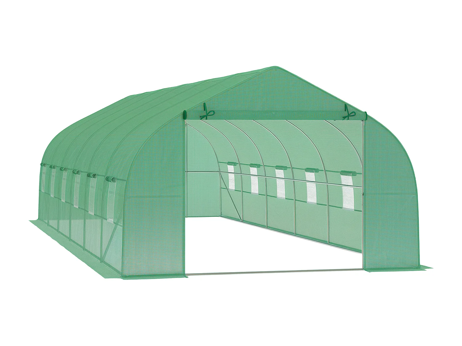 Serra per orto a tunnel 8x3x2m in pe con porta e finestre