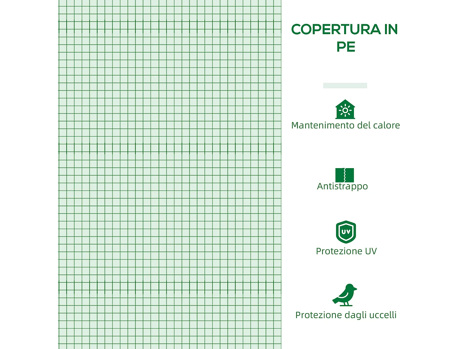 Serra a tunnel con porte e finestre avvolgibili 1.8x1.8x2m