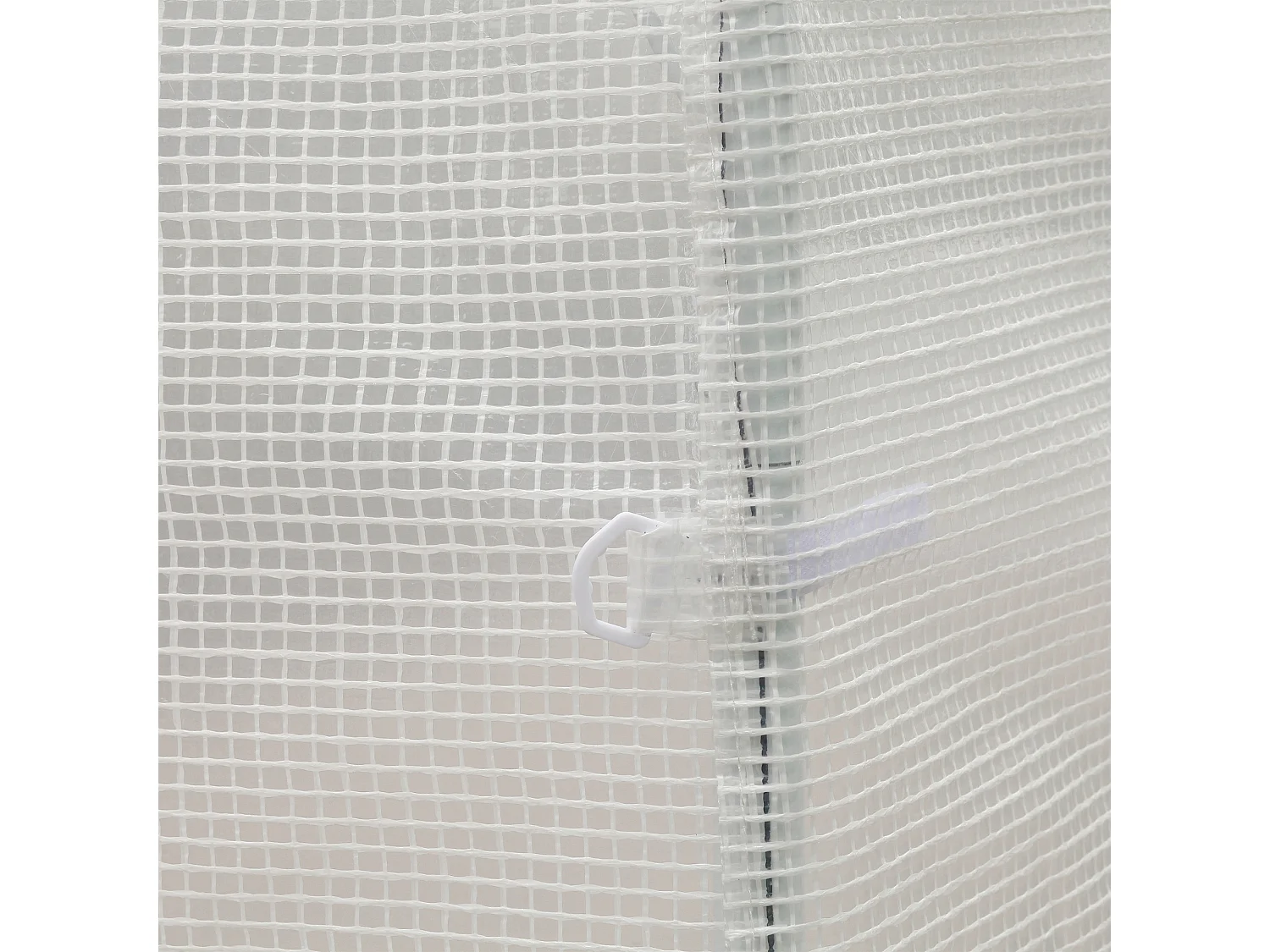 Serra a tunnel con 4 finestre in acciaio zincato e polietilene bianco