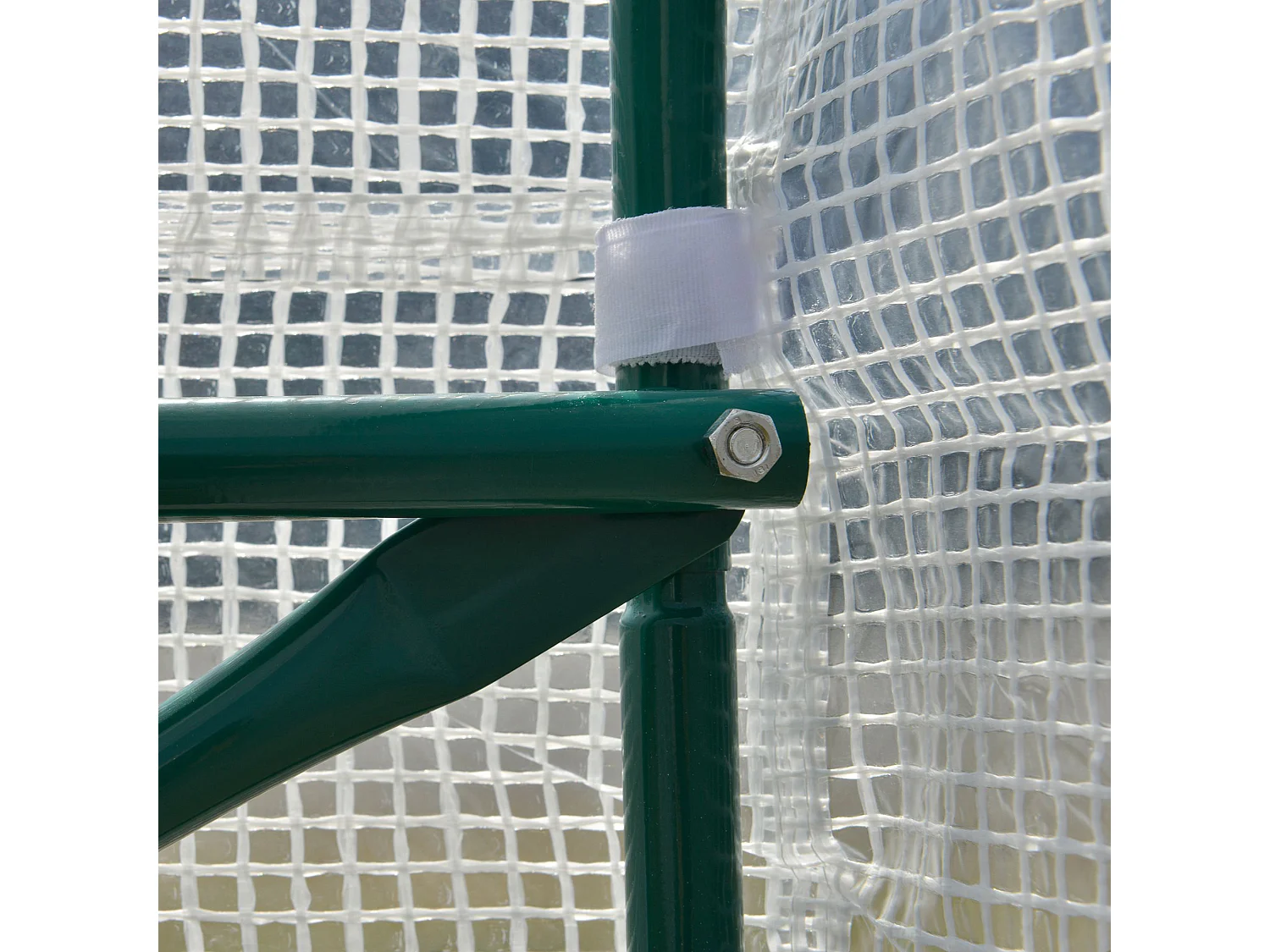 Serra per orto con 8 finestre e porta avvolgibile verde