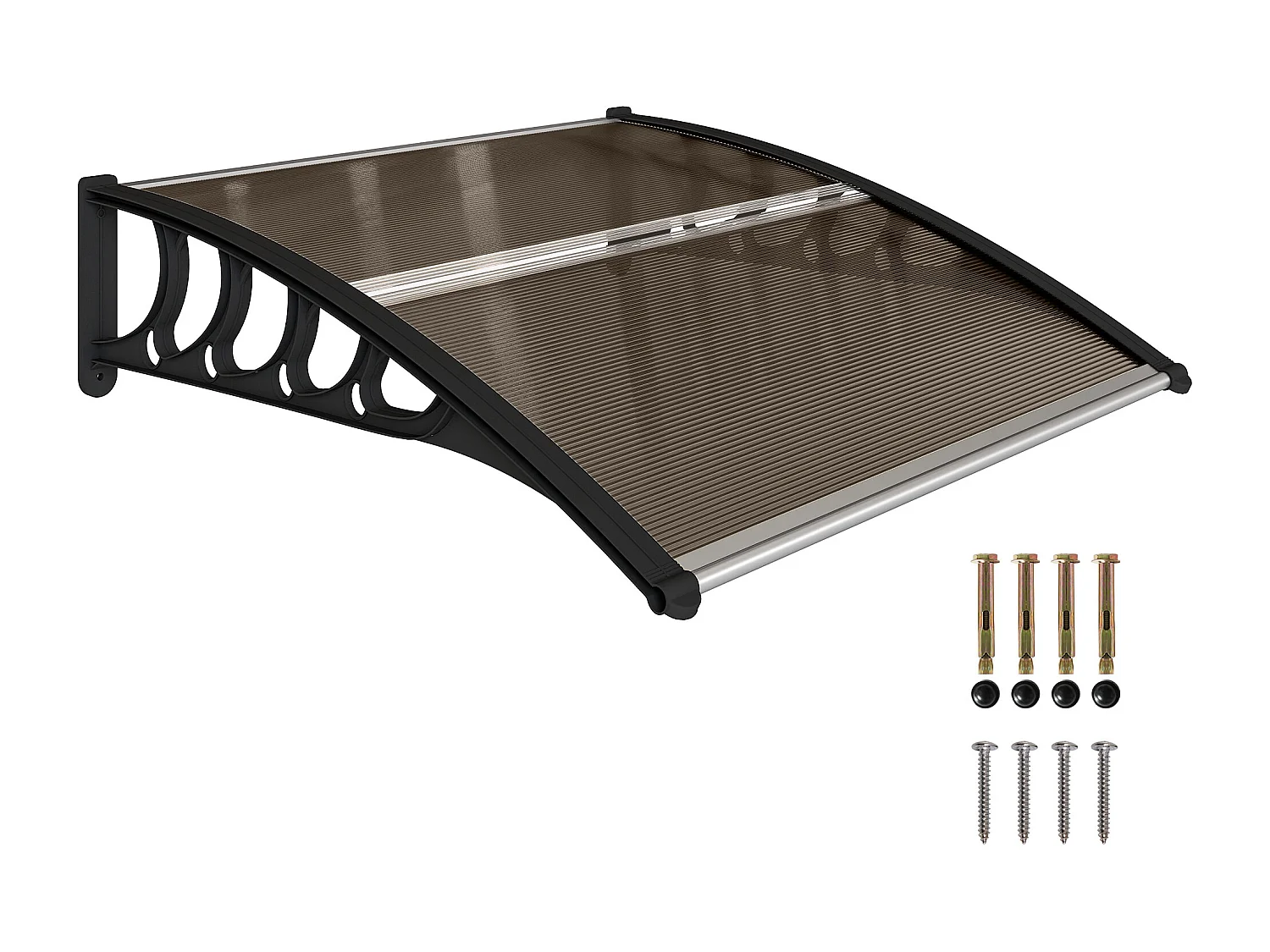 Pensilina policarbonato da esterno 103x96.5x27cm marrone