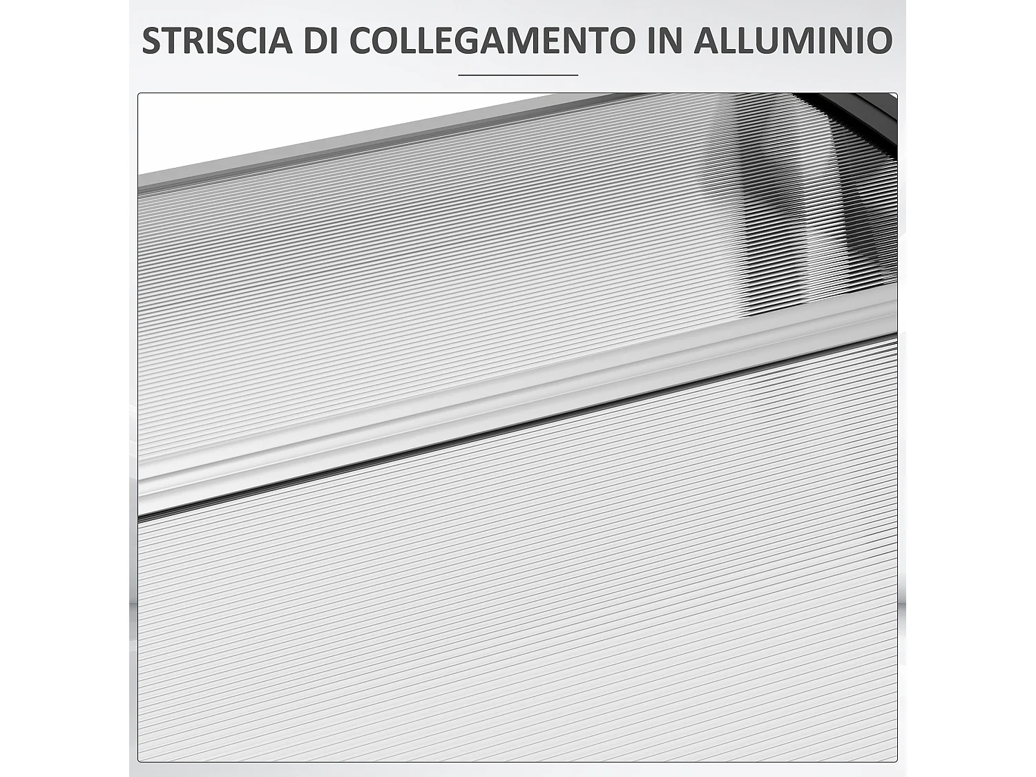 Pensilina da esterno in policarbonato 200x96x27cm trasparente