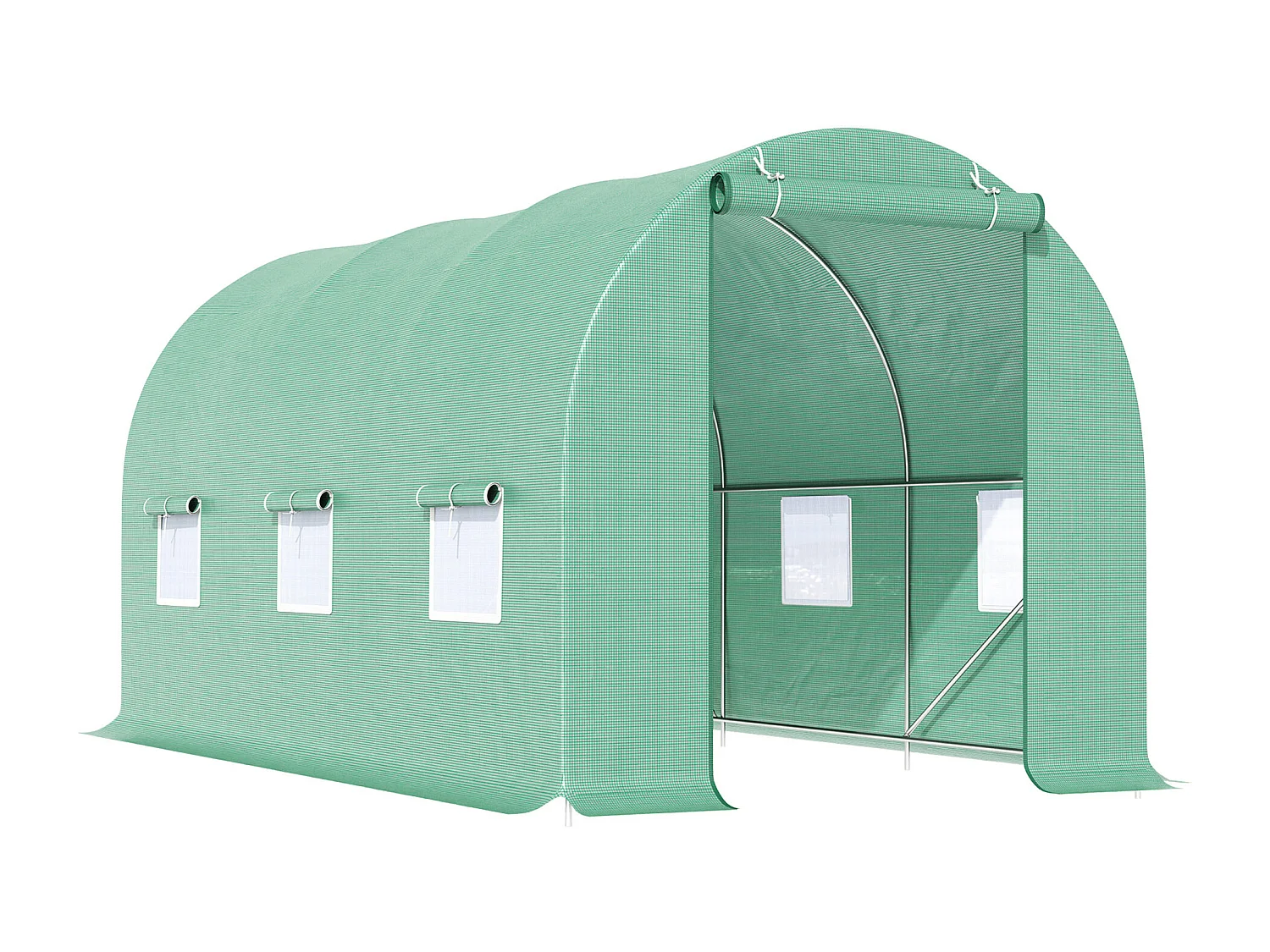 Serra a tunnel 4.5x2x2 m con picchetti e funi incluse verde