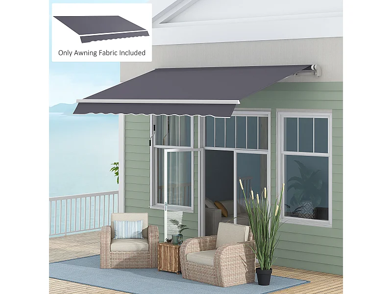 Telo di ricambio per tenda a bracci in poliestere da 3.6x2.5 m grigio