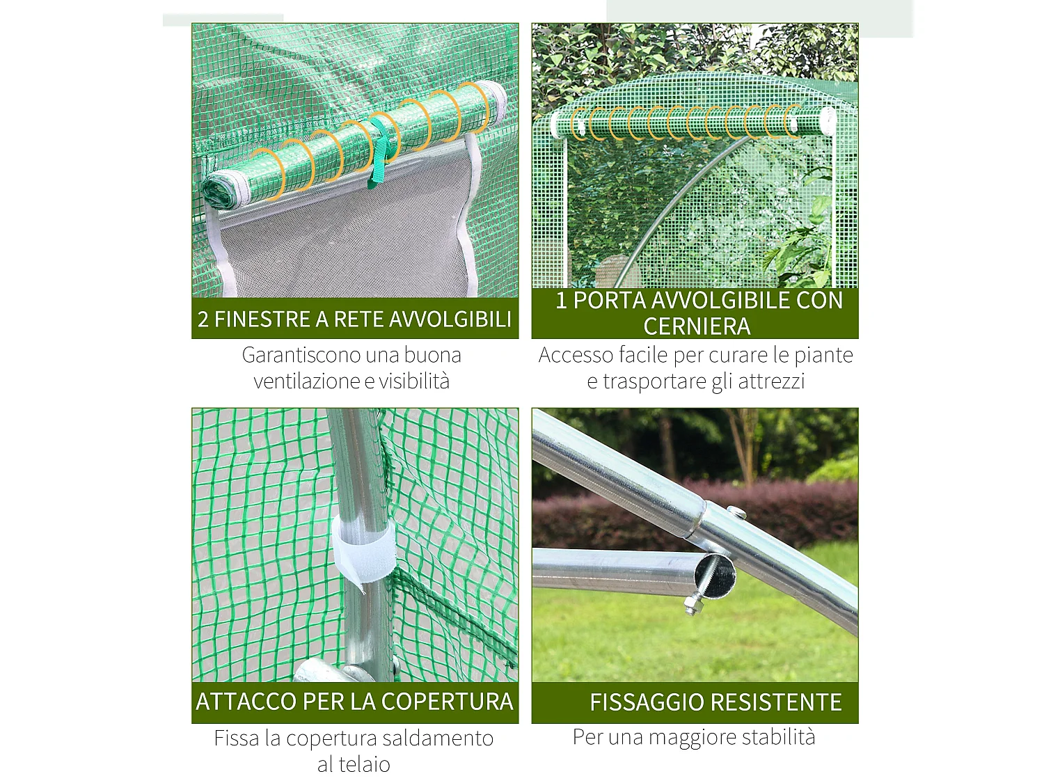 Serra tunnel porta avvolgibile finestre copertura pe 1.5x3x2m