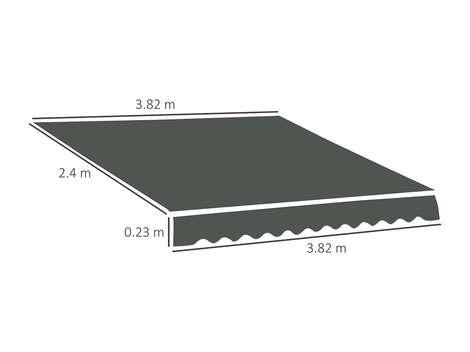 Telo di ricambio per tenda a bracci in poliestere da 4x2.5 m grigio
