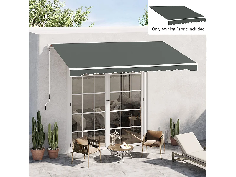 Telo di ricambio per tenda a bracci in poliestere da 4x2.5 m grigio