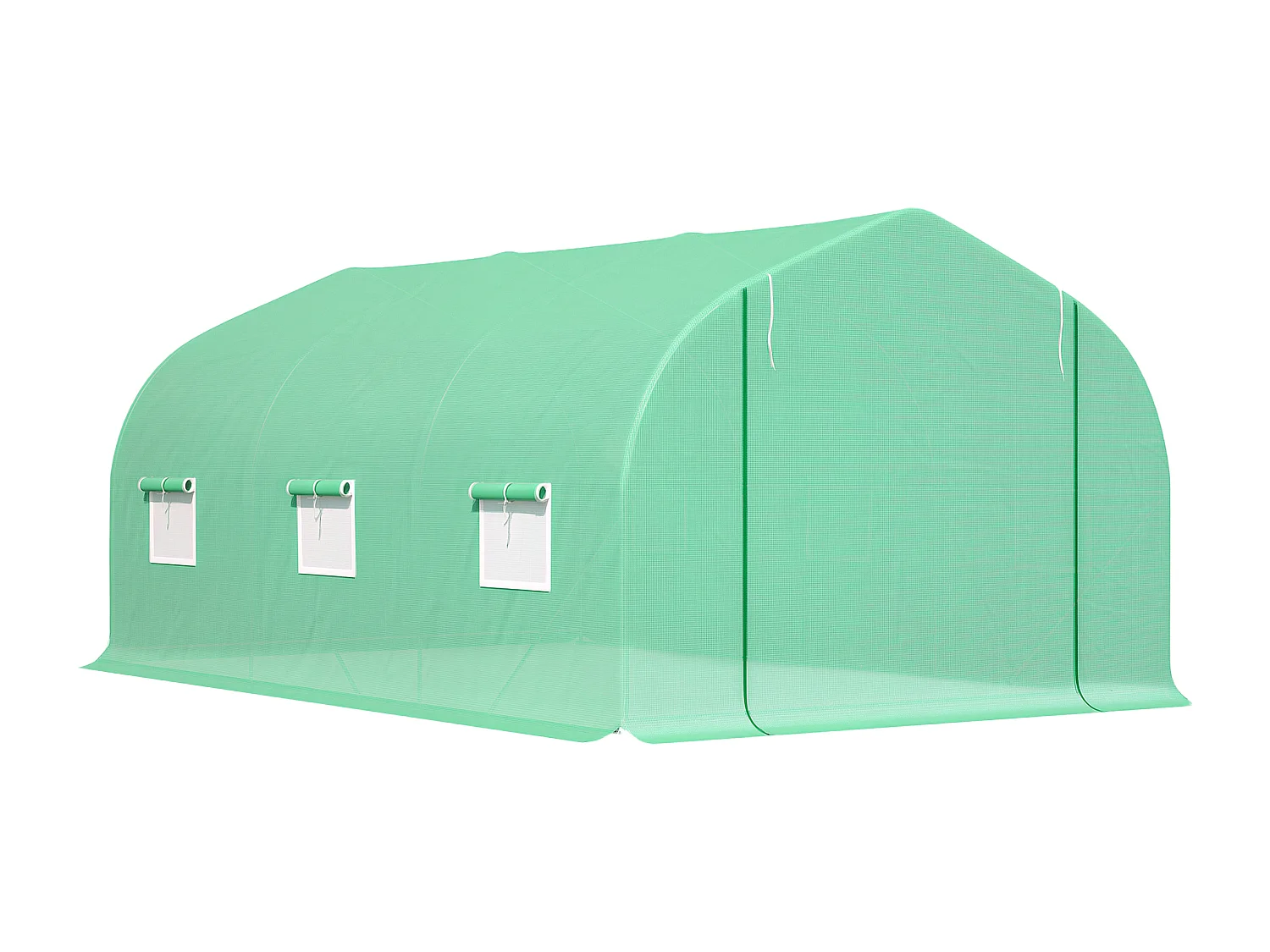 Serra per orto a tunnel 4.5x3x2m in acciaio e pe verde scuro