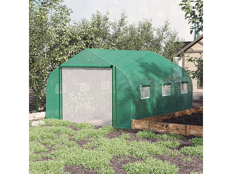 Serra tunnel copertura pe telaio acciaio 6 finestre 3.5x3x2m