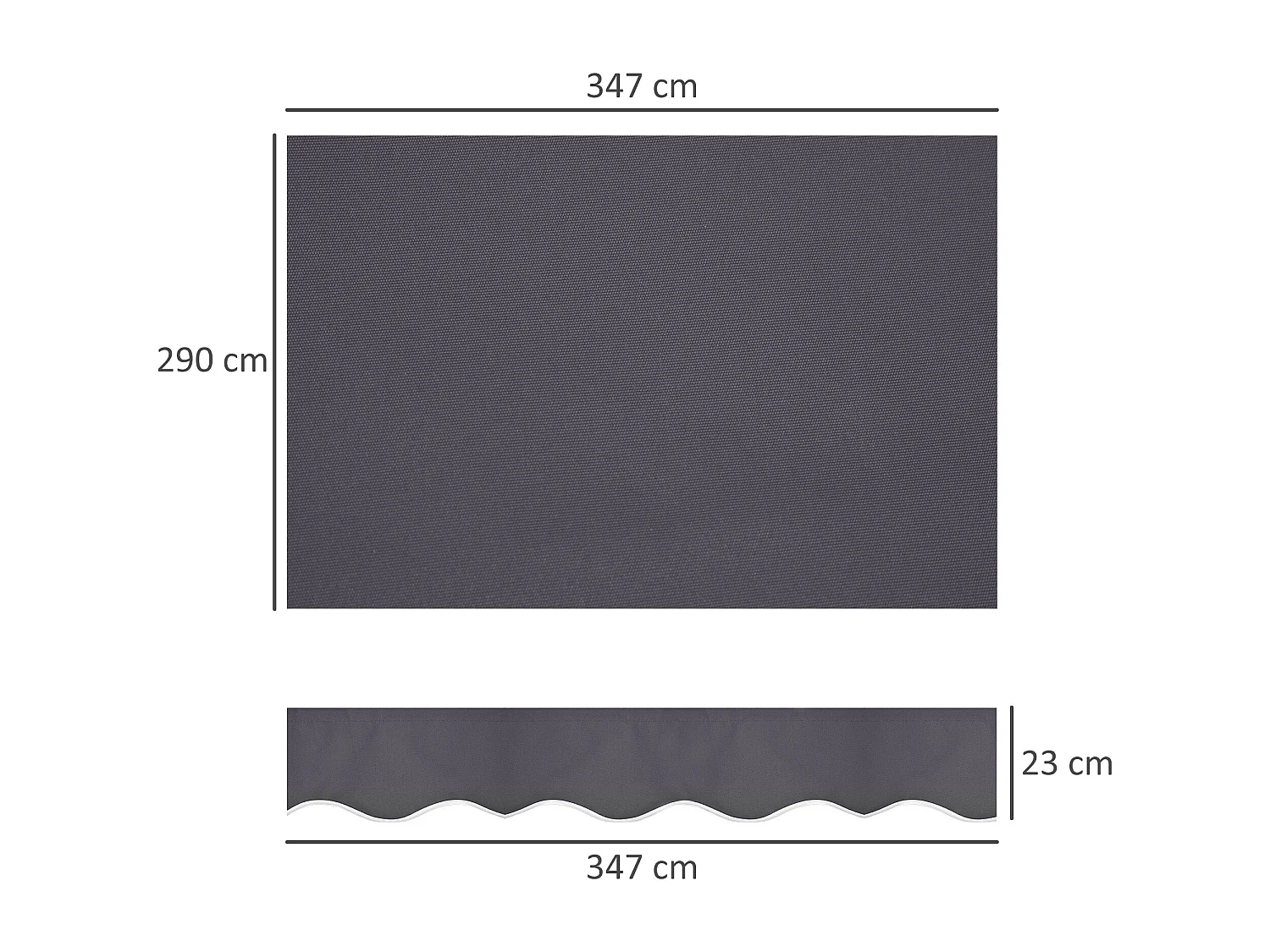 Telo di ricambio per tenda a bracci in poliestere da 3.6x3 m grigio