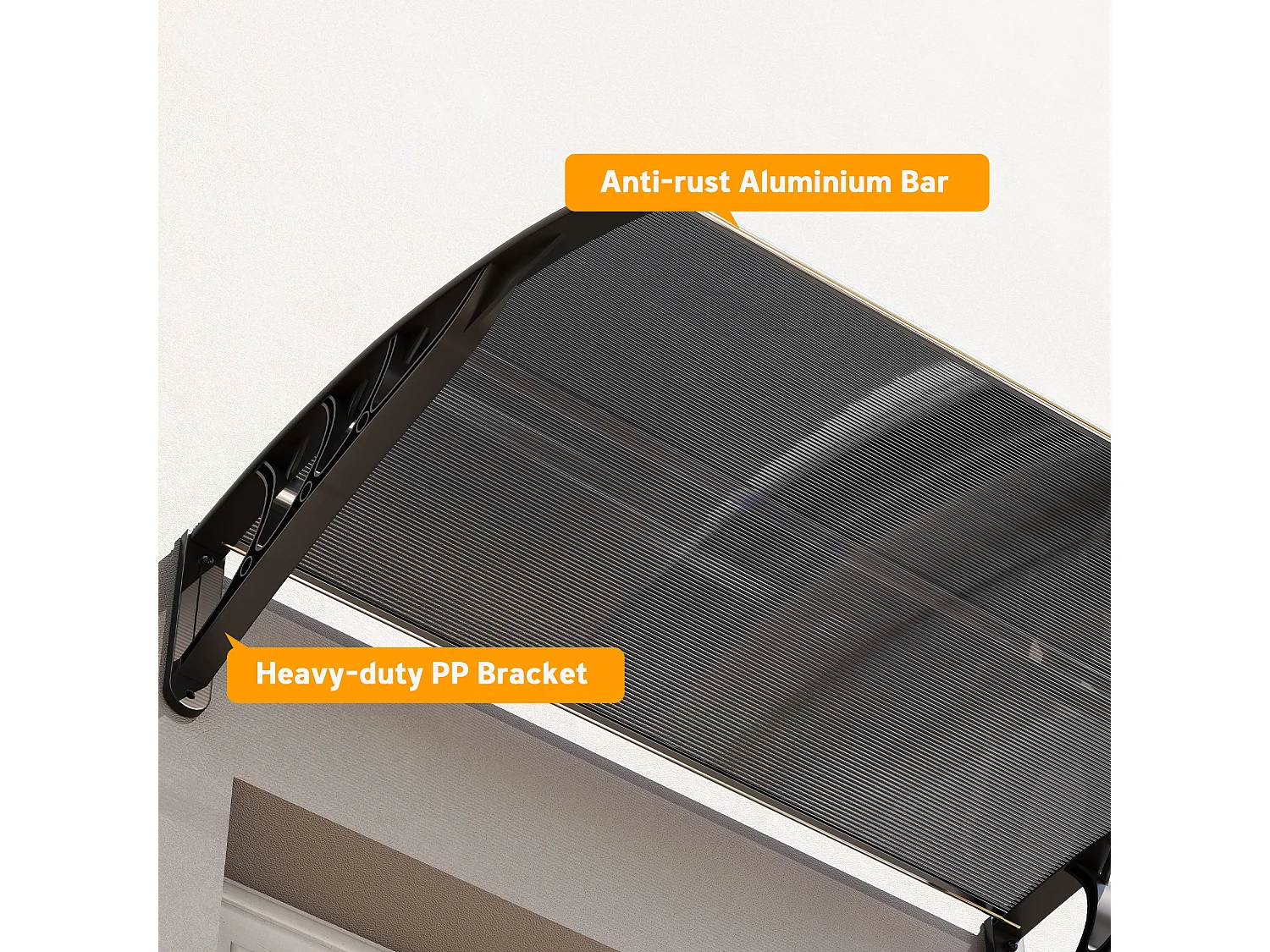 Pensilina da esterno anti-uv per porte e finestre 100x80 cm