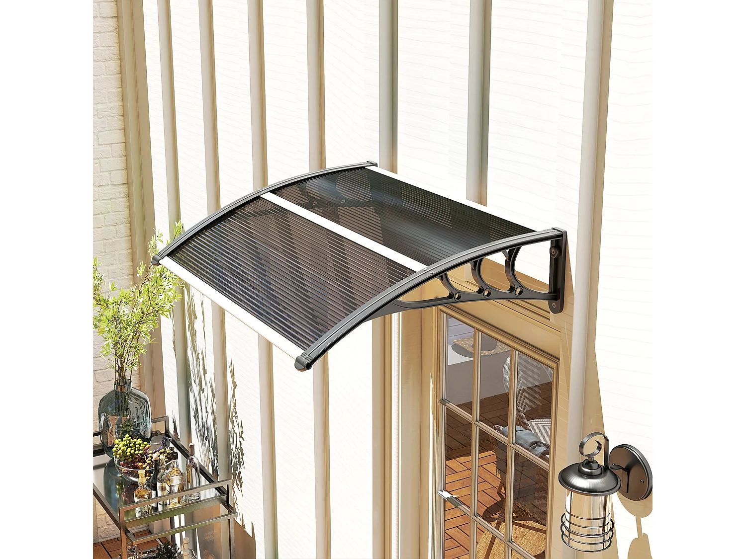 Pensilina da esterno anti-uv per porte e finestre 100x80 cm