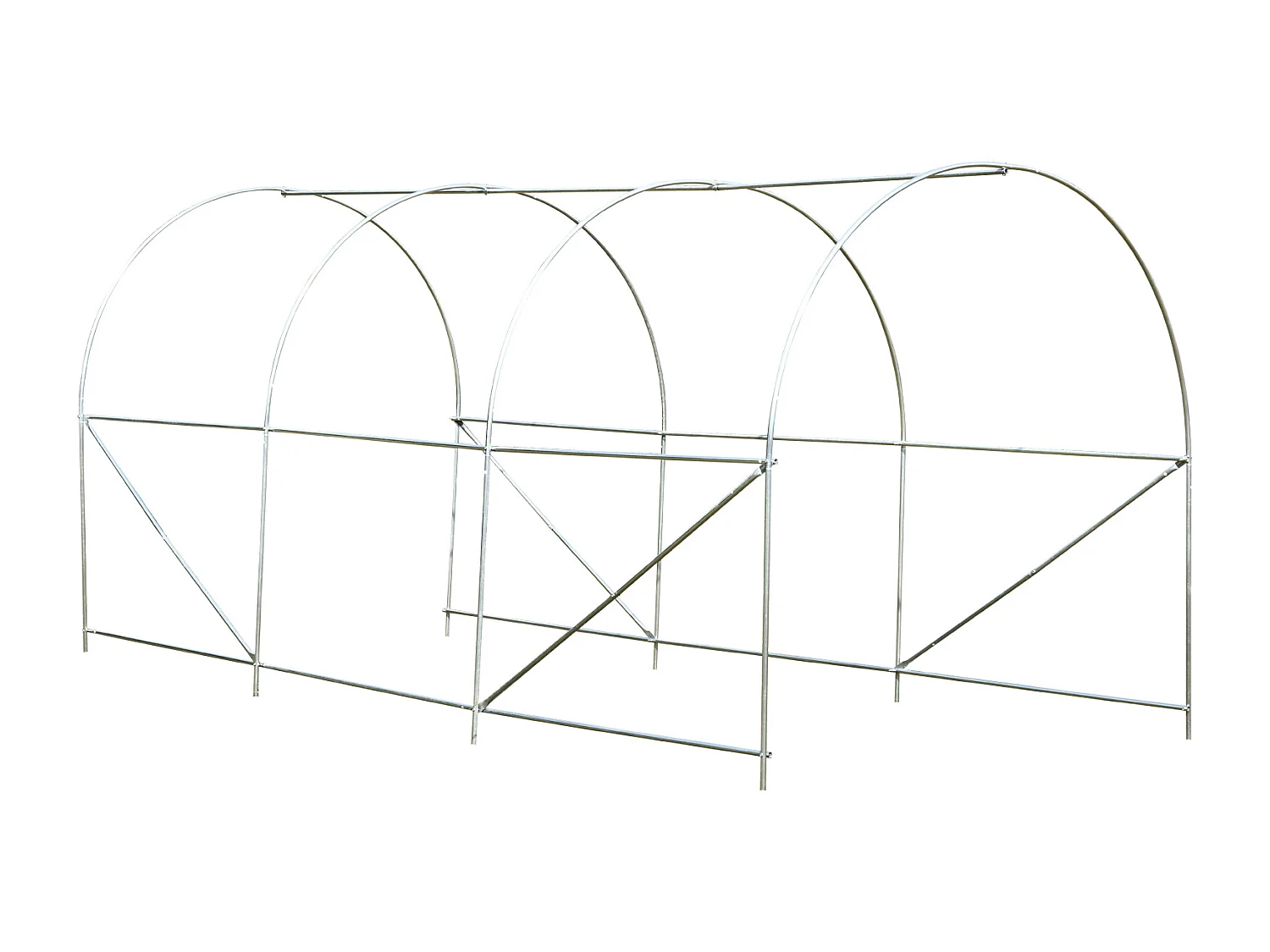 Serra da giardino a tunnel 4x2x2m in metallo e pe bianco