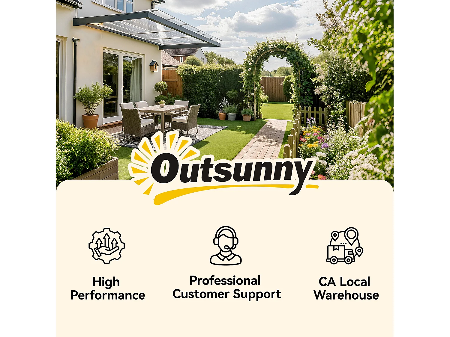 Tettoia in policarbonato e alluminio per finestre e porte 303x96x27 cm