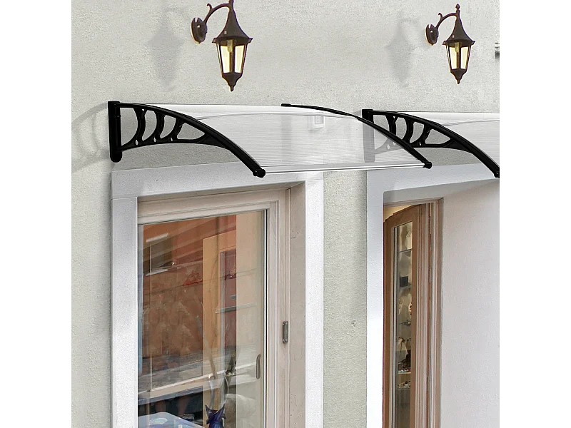 Pensilina da esterno trasparente per porta e finestra in policarbonato