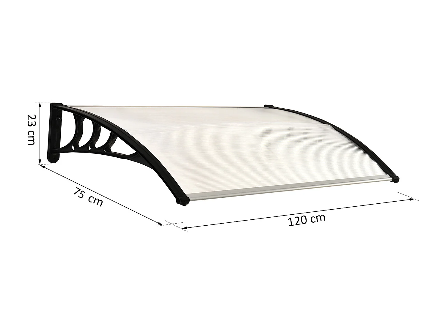 Pensilina da esterno trasparente per porta e finestra in policarbonato