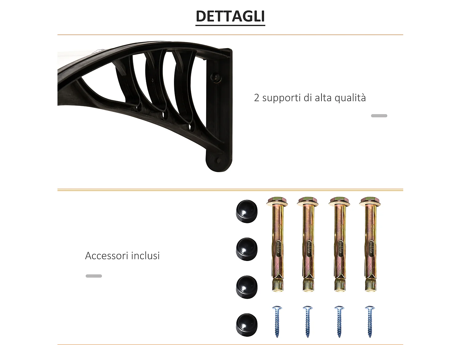 Pensilina da esterno trasparente per porta e finestra in policarbonato