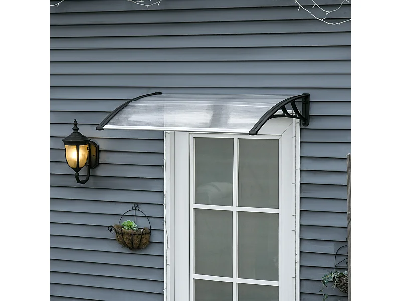 Pensilina da esterno in policarbonato 110x60x18cm trasparente