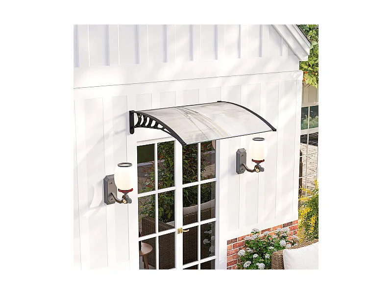 Tettoia per esterni ricurva con viti in policarbonato pp e alluminio