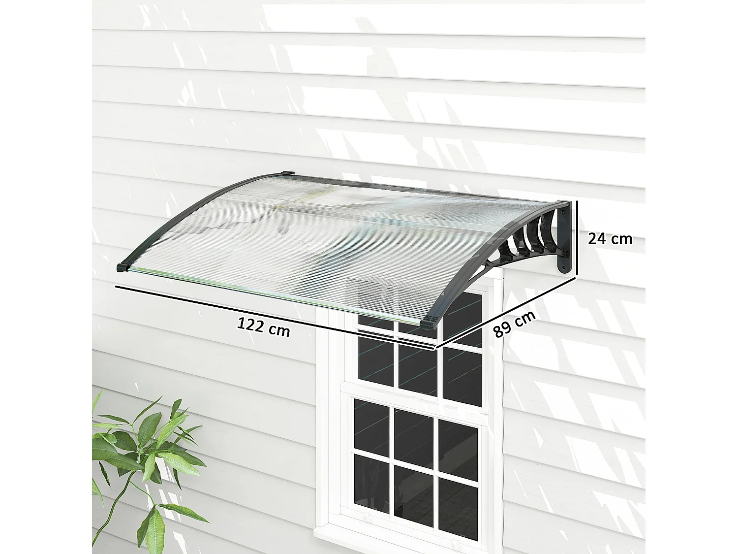 Tettoia per esterni ricurva con viti in policarbonato pp e alluminio