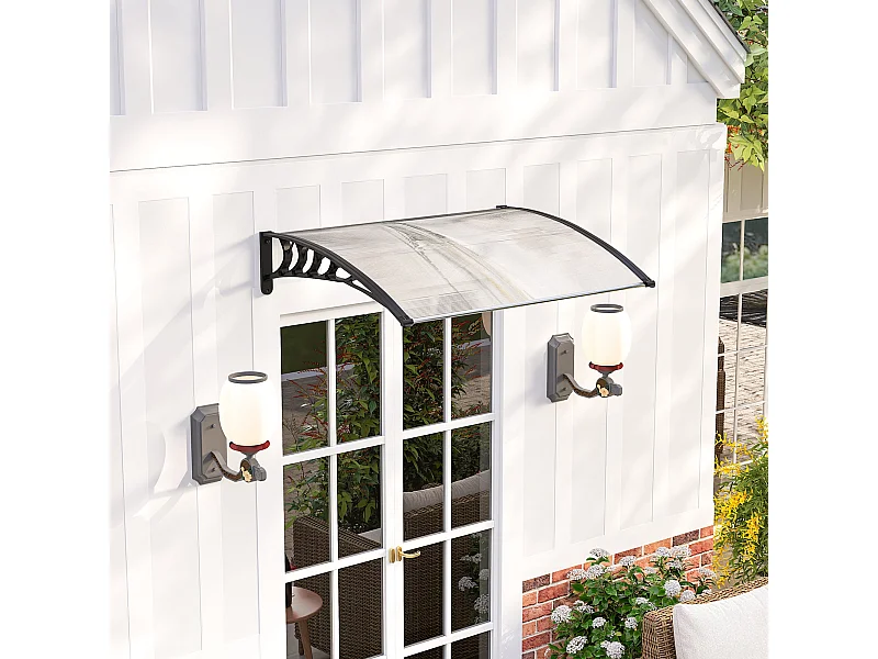 Tettoia per esterni ricurva con viti in policarbonato pp e alluminio