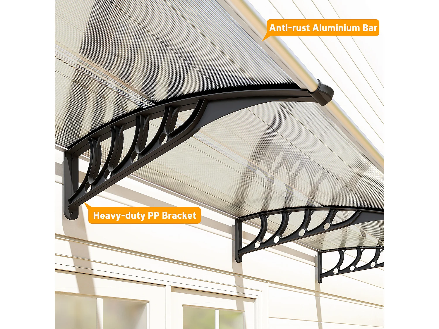 Tettoia moderna per esterno per finestre balconi e porte trasparente