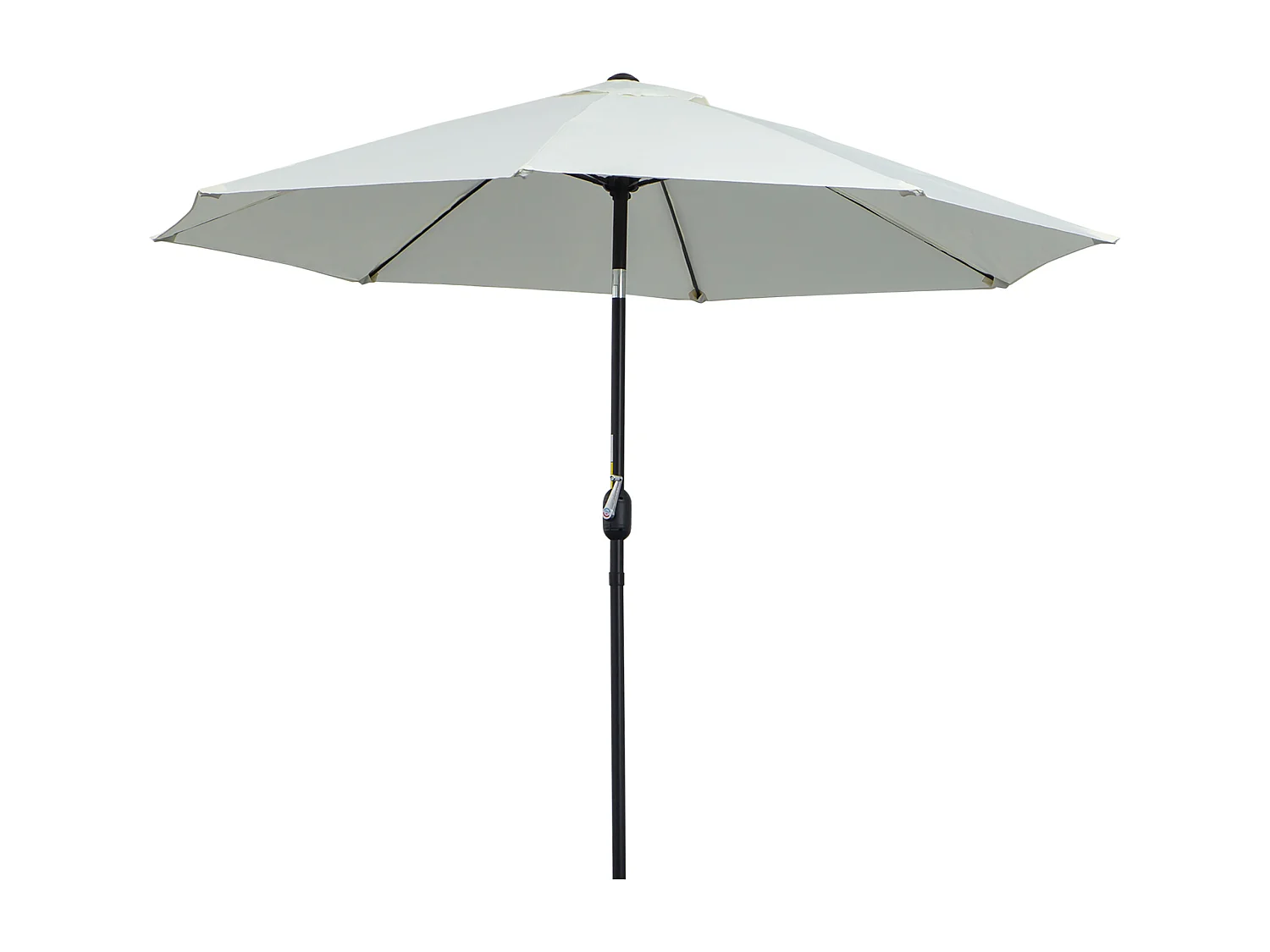 Ombrellone rotondo a manovella regolabile su 3 angolazioni crema