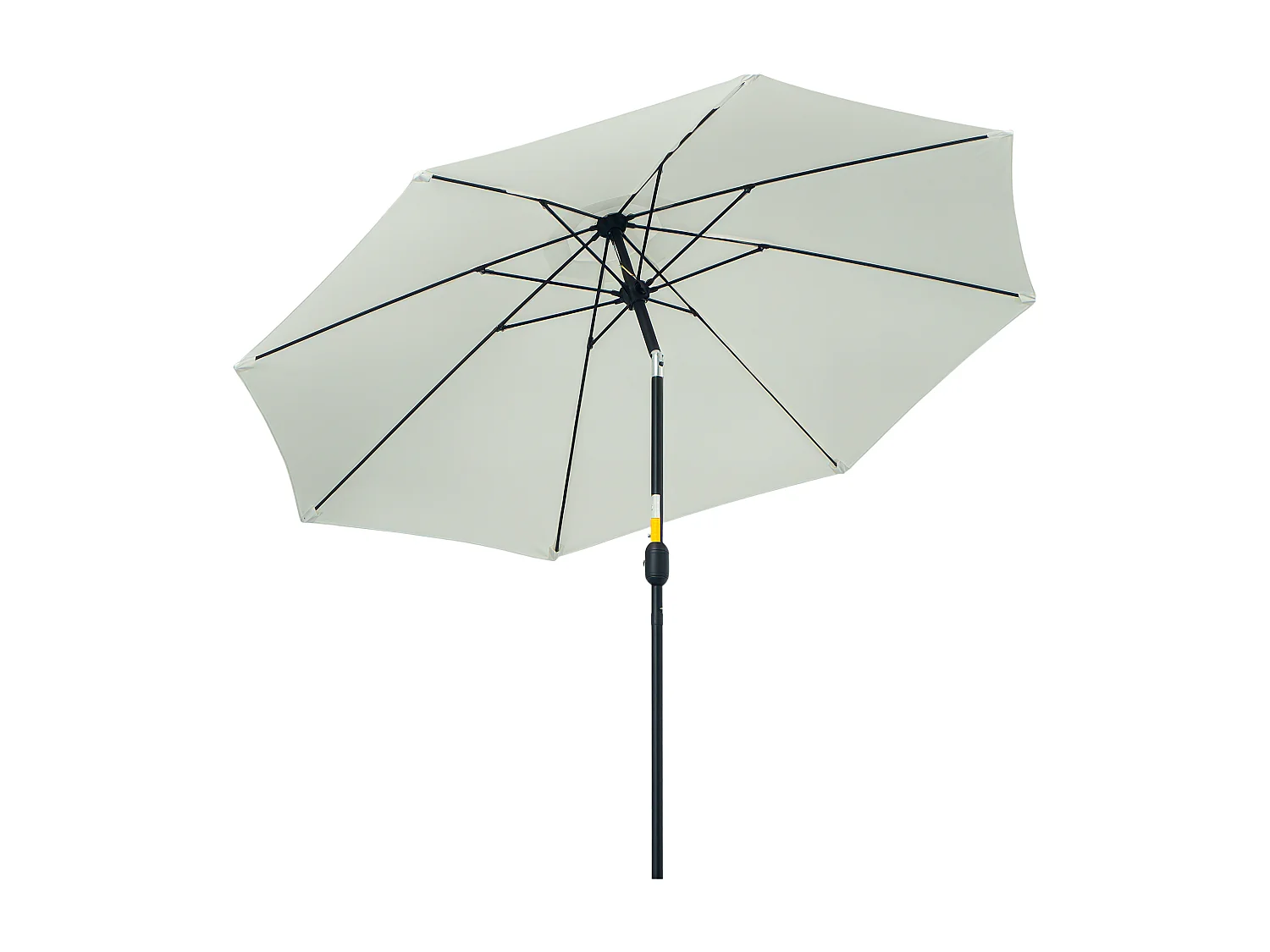 Ombrellone rotondo a manovella regolabile su 3 angolazioni crema