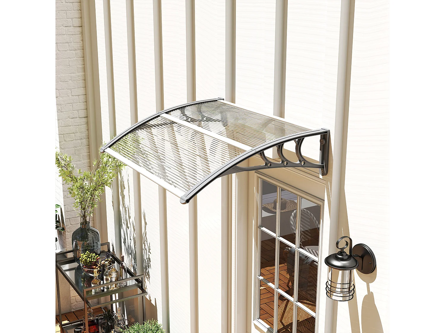 Pensilina da esterno anti-uv per porte e finestre 100x80 cm