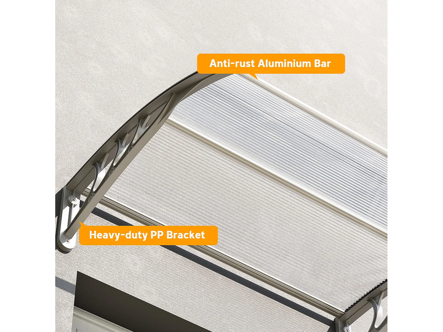 Pensilina da esterno anti-uv per porte e finestre 100x80 cm