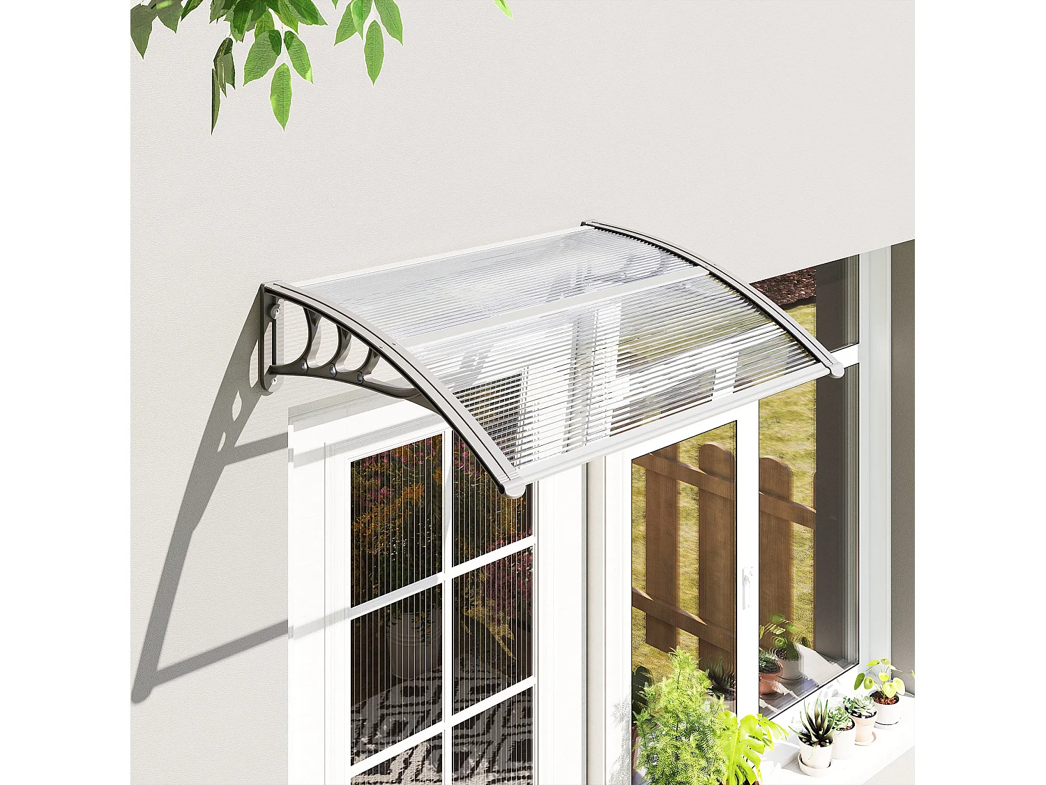 Pensilina da esterno anti-uv per porte e finestre 100x80 cm