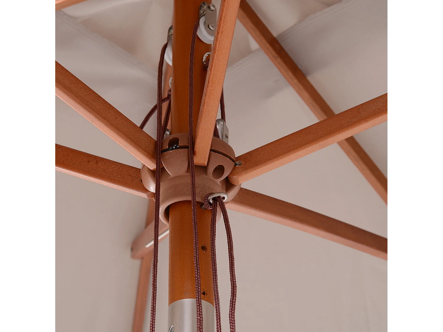 Ombrellone da giardino inclinabile 2x1.5m a 6 stecche grigio