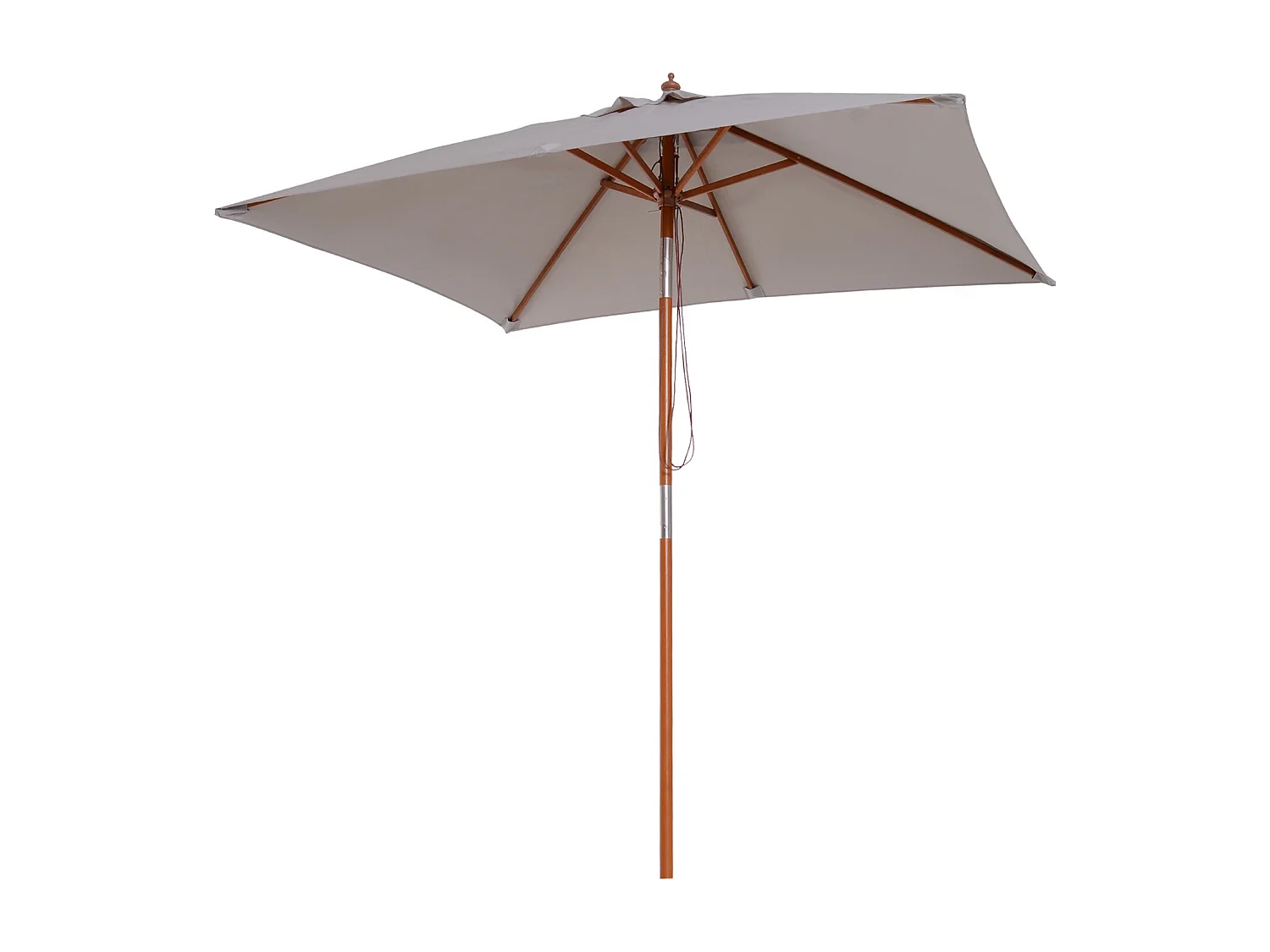 Ombrellone da giardino inclinabile 2x1.5m a 6 stecche grigio