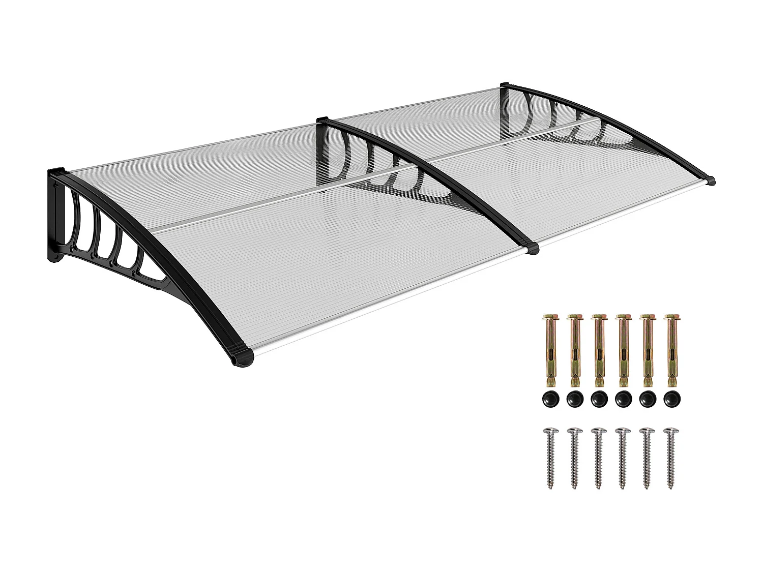 Tettoia esterna con supporto per finestre balconi porte in pp nero