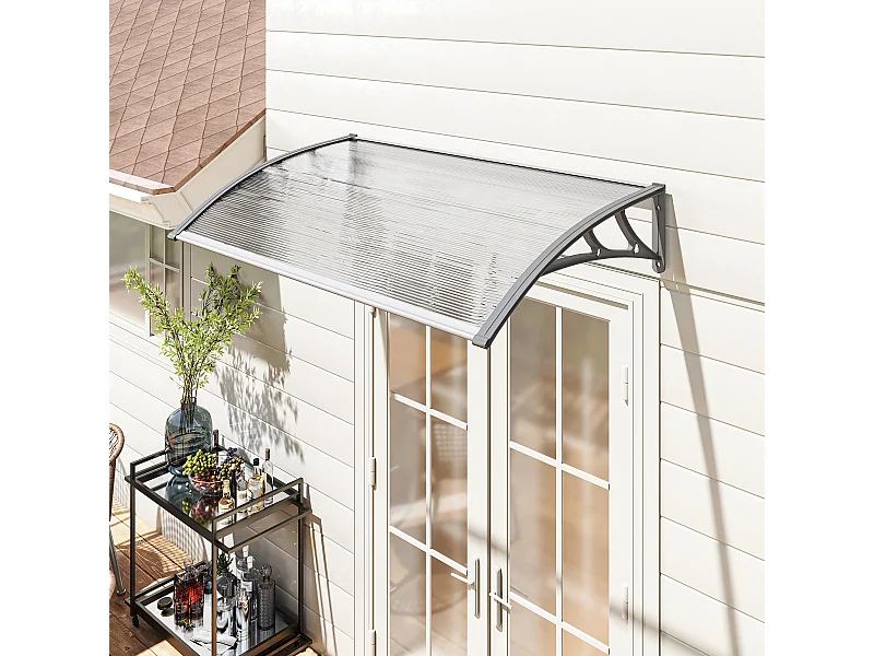 Tettoia moderna con supporto per finestre e porte in policarbonato