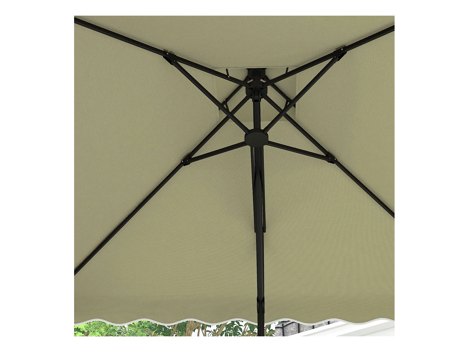 Ombrellone decentrato 2.5x2.5 m con base a croce e manovella beige