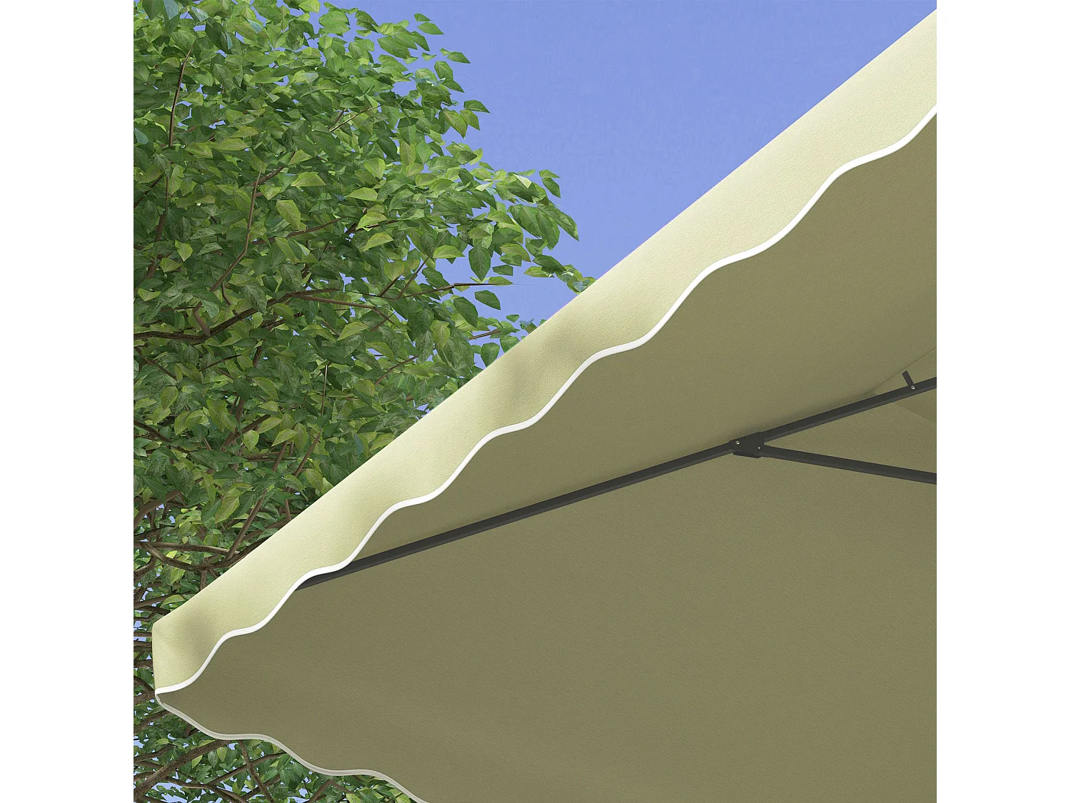 Ombrellone decentrato 2.5x2.5 m con base a croce e manovella beige