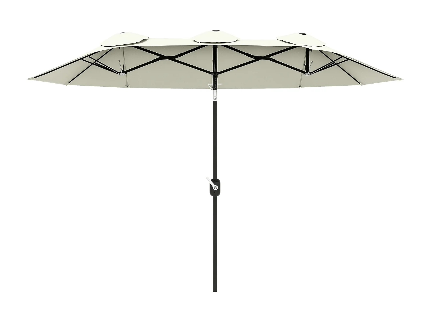 Ombrellone giardino doppio e manovella 285x147x227cm beige