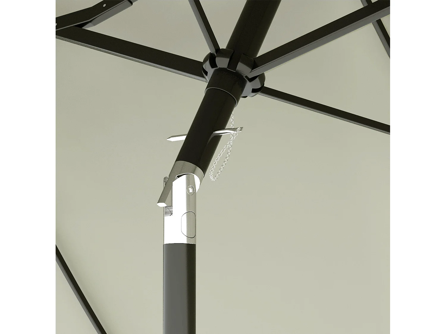 Ombrellone giardino doppio e manovella 285x147x227cm beige