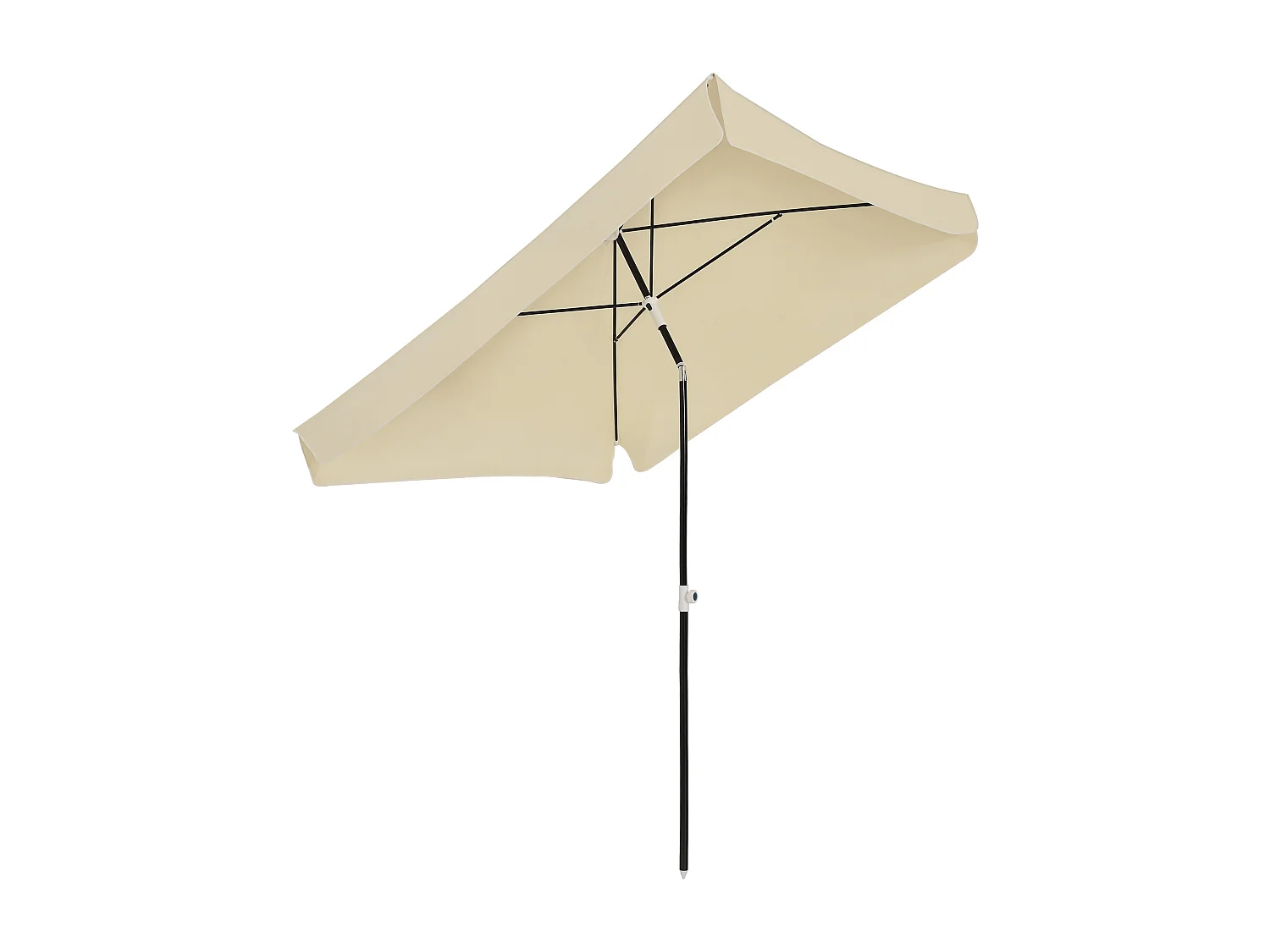 Ombrellone da esterno 2x2 m con tettuccio quadrato crema