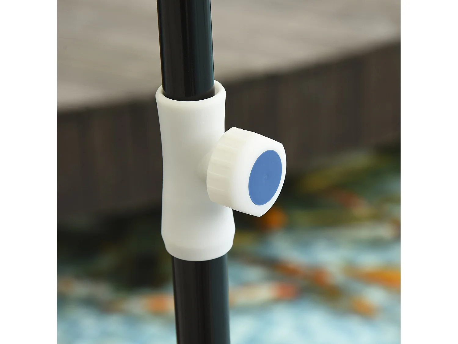 Ombrellone da esterno 2x2 m con tettuccio quadrato crema