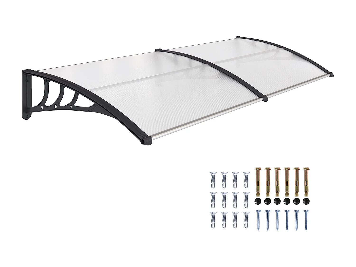 Tettoia pensilina per porta e finestra in policarbonato 195x75 cm