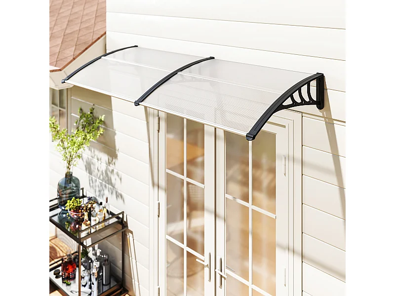 Tettoia pensilina per porta e finestra in policarbonato 195x75 cm
