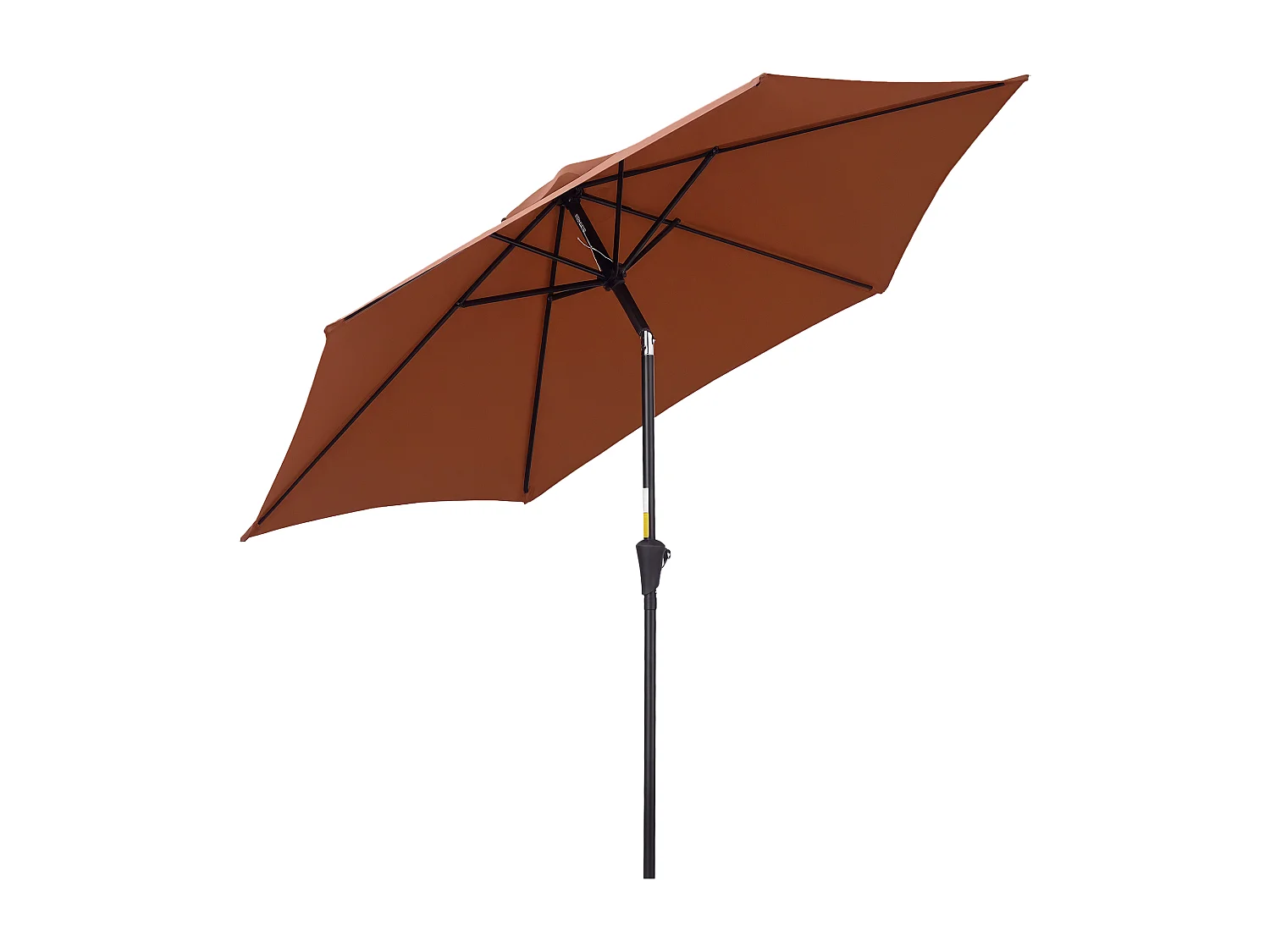 Ombrellone da giardino 6 stecche inclinabile con manovella nero caffè