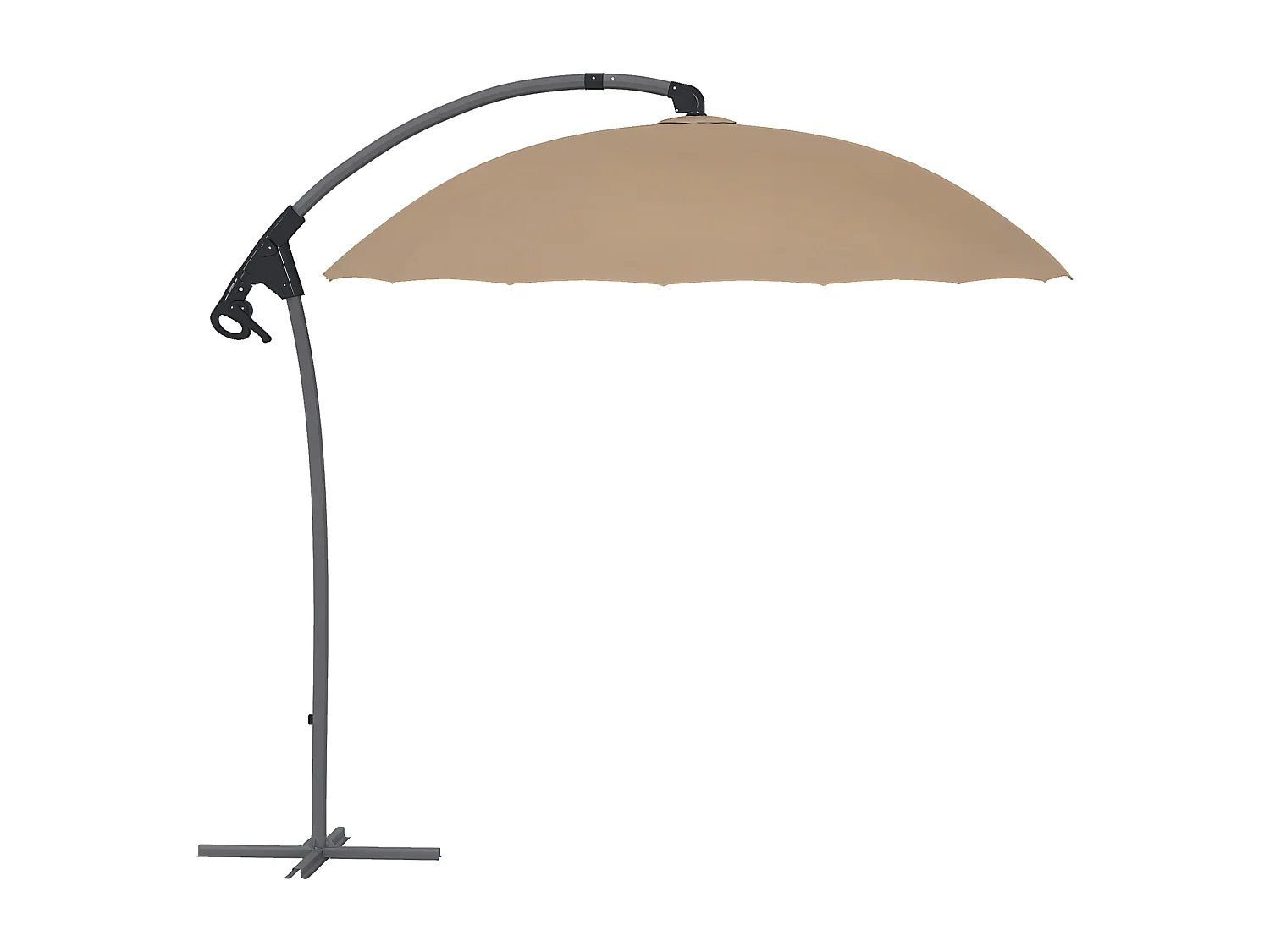 Ombrellone da giardino decentrato 2.7m con manovella cachi