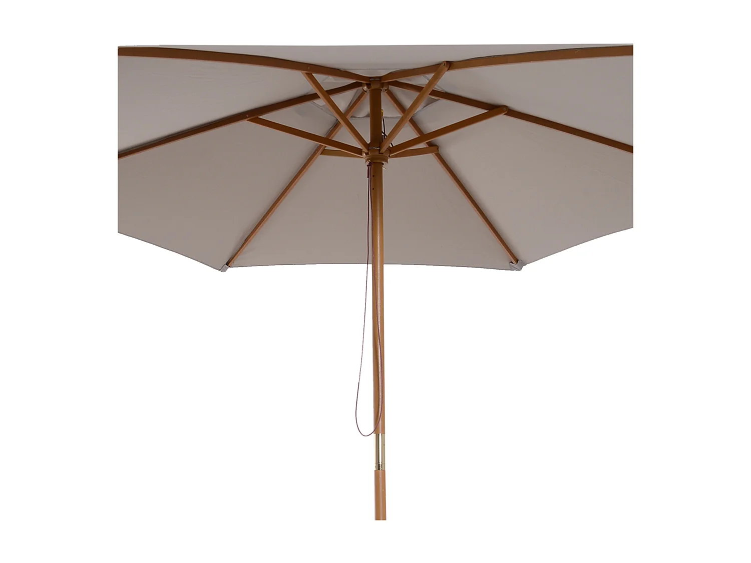 Ombrellone da giardino in legno e tessuto poliestere 2.5x2.3m grigio