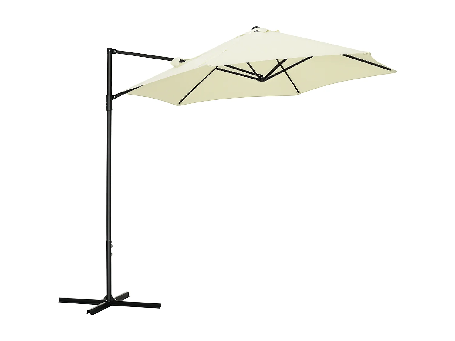 Ombrellone da giardino 2.6x2.5m girevole con manovella beige