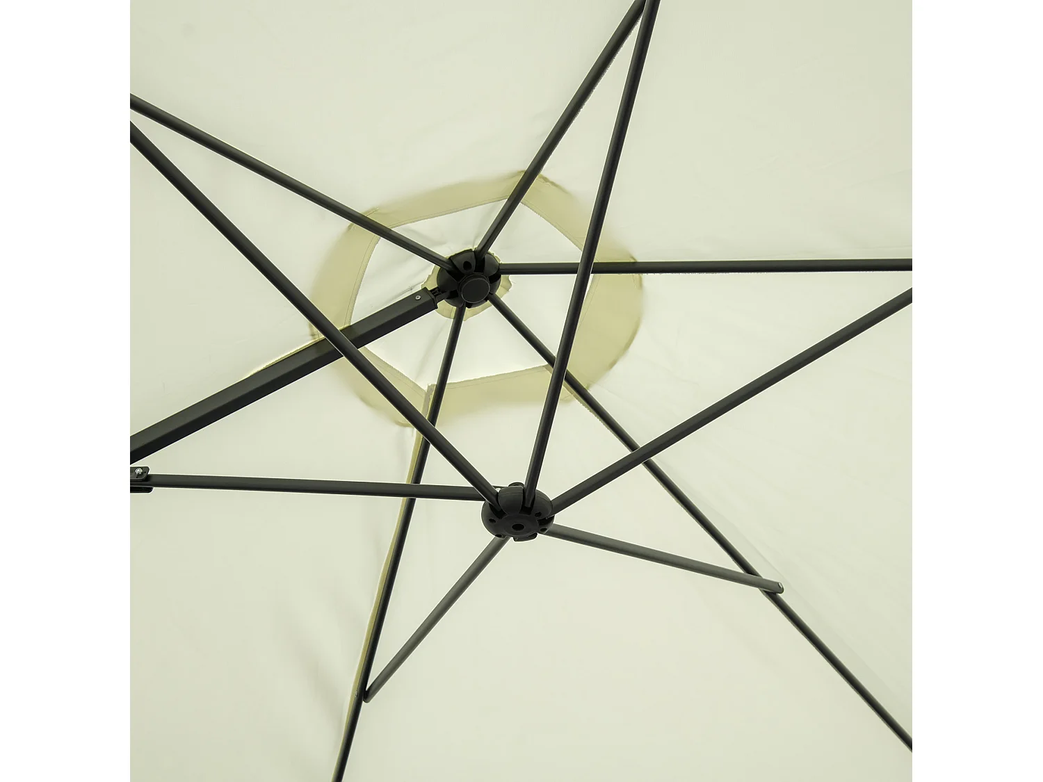 Ombrellone da giardino 2.6x2.5m girevole con manovella beige